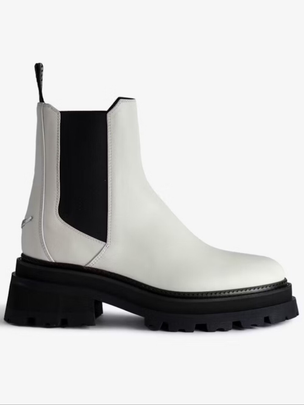 ZADIG & VOLTAIRE Women's Ride Stretch Platform White Chelsea Boots NWT 40.